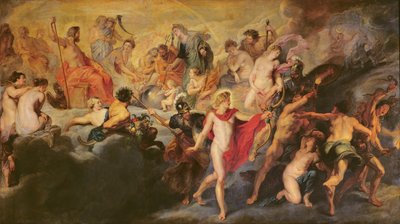 Il ciclo dei Medici: Consiglio degli dei per il matrimonio spagnolo, 1621-25 da Peter Paul Rubens